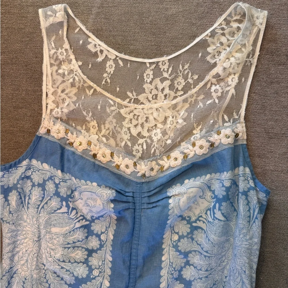 Free People Linen Blend Mini Dress